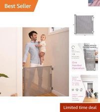Retractable Baby Gate 33" Tall x 55” Wide, Mesh, for Stairs, Doorways, Dogs, ...