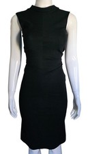 Oscar de la Renta Black Sleeveless Dress Size 4 Made in Italy Elegant Bow Back