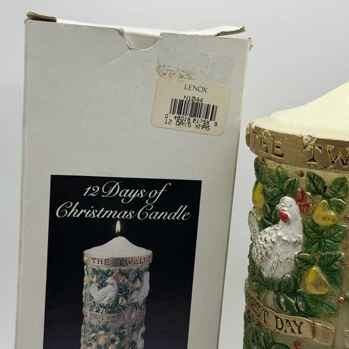 Large Candle 12 Twelve Days of Christmas Vintage Cottagecore Partridge Birds image 4