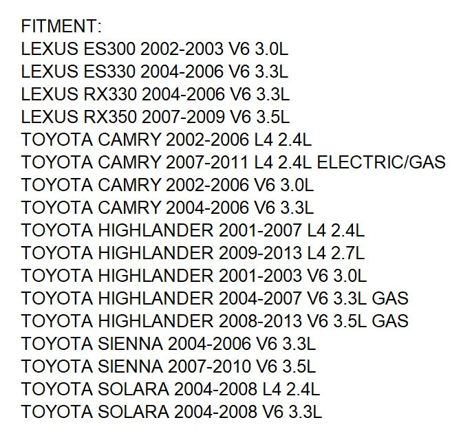Filtro de aire para TOYOTA SOLARA 2004-2008 2,4 L 3,3 L 17801-20040 A35432 OE Spec Foto 2 de 4