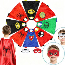 Superhero Capes and Masks for Kids Cosplay Party Dress up Costumes Free Express