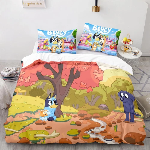 Bluey Funda Nórdica Caricatura 200x200 Funda de Almohada 80x80CM Juego de Ropa de Cama Infantil DE - Imagen 24 de 27