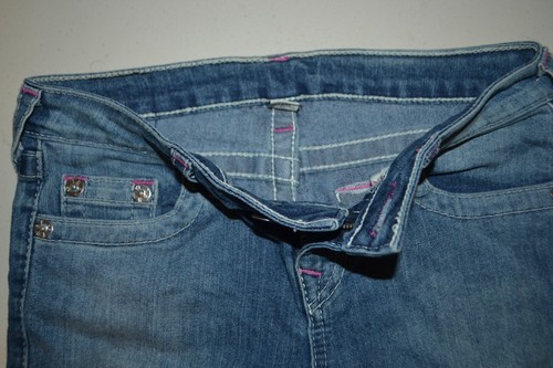 True Religion Girl's Skinny No Pocket Flaps Blue Denim Jeans Sz 10 - Picture 8 of 12