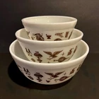 PYREX  Early American Mixing Bowl Set Of 3 Vintage Nice!