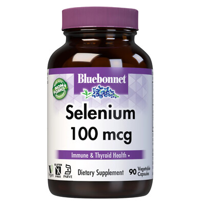 Bluebonnet Selenium 100 Mcg 90 Vegetable Capsules, Immune & Thyroid Health