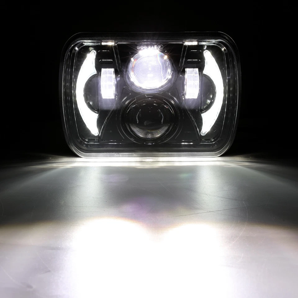 For Freightliner MT-35 MT-45 MT-55 Step Van DOT 5x7" 7x6 LED Headlight Hi Lo DRL - Image 3 of 4