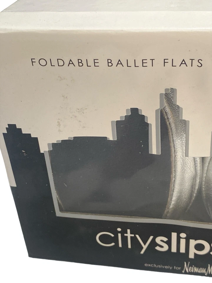 Nuevo En Caja Neiman Marcus City Slips Luxe Astilla Plegable Ballet Pisos  Foto 3 de 4