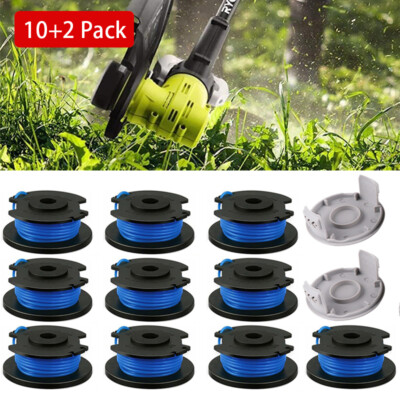 10Pcs String Trimmer Spool Lines For Ryobi One+ 18V 24V 40V Weed Eater w/Cap NEW