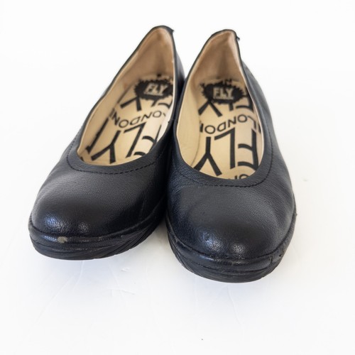 Fly London Mousse Pumps UK 6 EU 39 Schwarz Leder Keilabsatz Schuhe - Bild 6 von 24