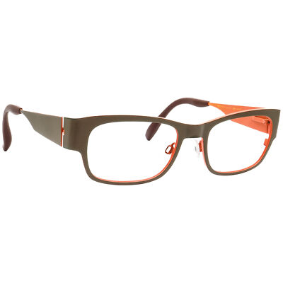Bevel Eyeglasses 8623 Shark Biscuit ORBD Olive/Orange Square  display picture 3