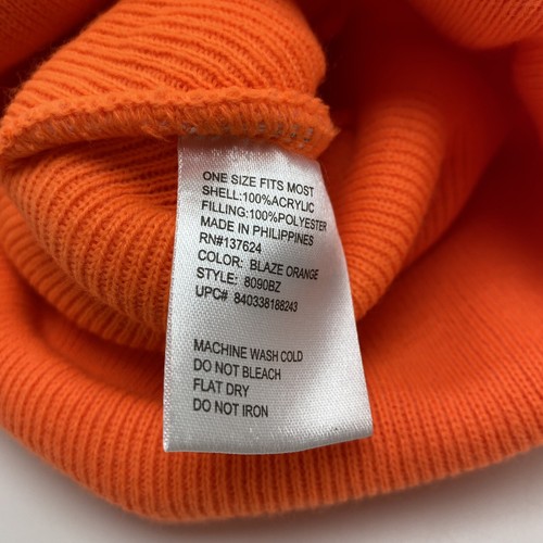 NEW! Men’s/Adult Mossy Oak Insulated Beanie Hat Blaze Orange OSFM W/Tags - Picture 5 of 5