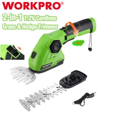 WORKPRO 7.2V 2-IN-1 Cordless Grass Shear Shrubbery Trimmer Electric Trimmer 2 Ah