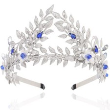 Leaf Greek Goddess Headband Silver Flower Leaves Crown Hairband Wedding Prom ...