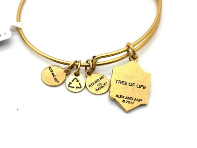 Alex and Ani Expandable Bracelet Gold-tone Tree of Life Charm