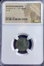 114BC-95BC Ancient Greek Seleucid Kingdom NGC Certified Coin Antiochus IX Nice