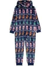 M & S PERCY PIG XMAS ALL IN ONE PYJAMAS - NAVY - AGE 13-14 Years UNISEX