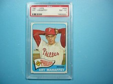 1965 TOPPS MLB BASEBALL CARD #446 ART MAHAFFEY PSA 8 NM/MINT SHARP+ GL