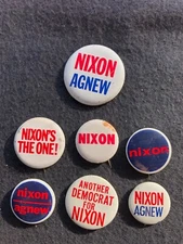 Another Democrat for Nixon Agnew Nixon's the One Political Buttons Metal Pinback