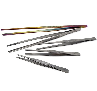 Plating Tweezers Serrated Tongs Serving/Stainless Steel/Kitchen Tools/Chef/Food