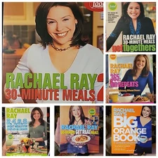 Rachael Ray Cookbooks Lot of 6 Paperbacks 30 Minute; 365; 2,4,6,8; Orange; Real
