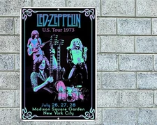 Led Zeppelin Sign Aluminum Metal 8"x12" Garage Man Cave Classic Rock Concert