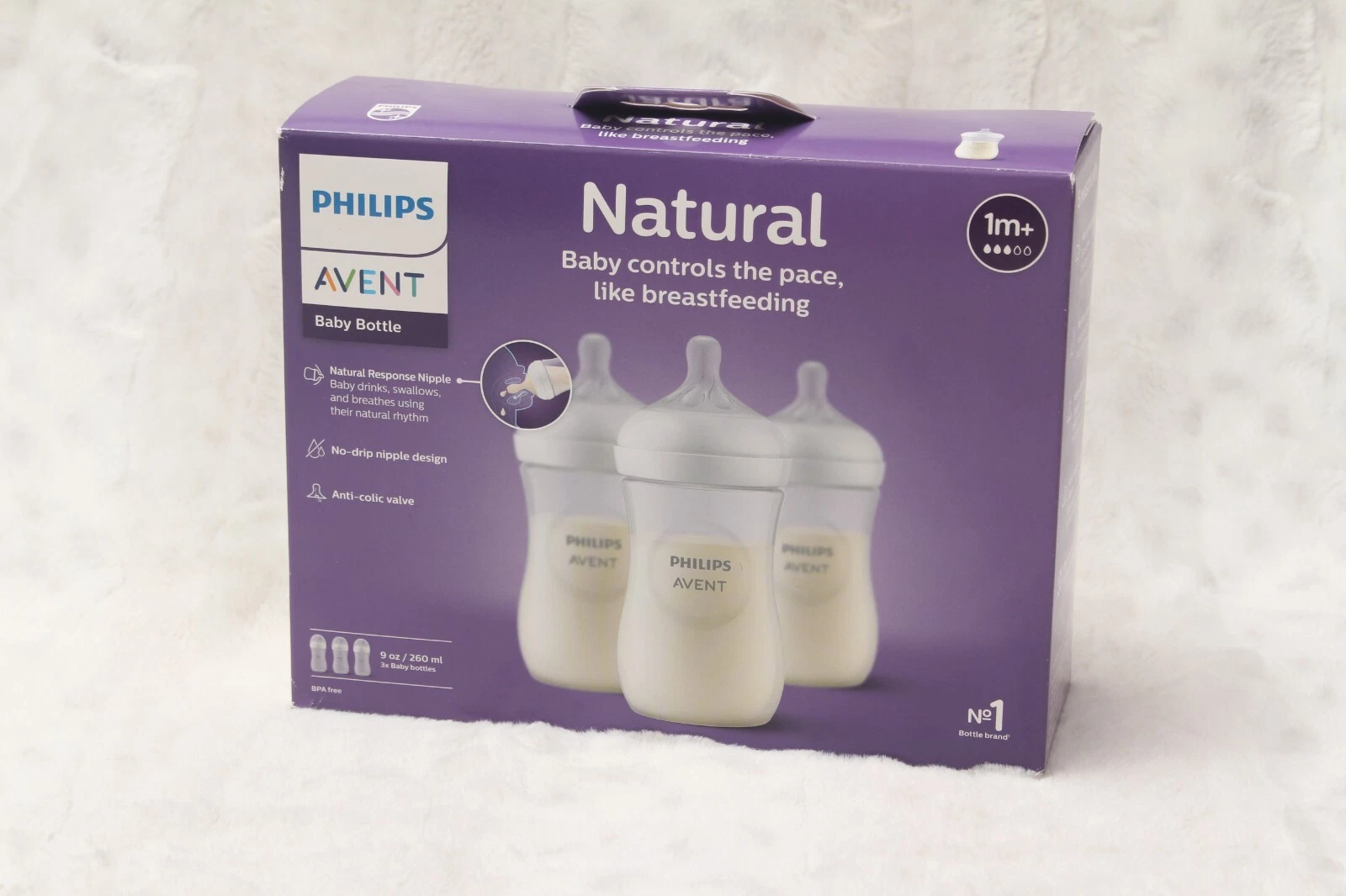 Philips Avent Baby Bottle 3 pack Natural NEW Open Box