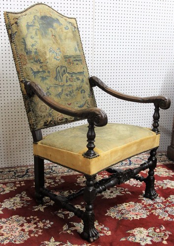 Antique French Napoleon First Open Fauteuil Arm Chair Claw Feet Circa 1810 - Picture 2 of 12