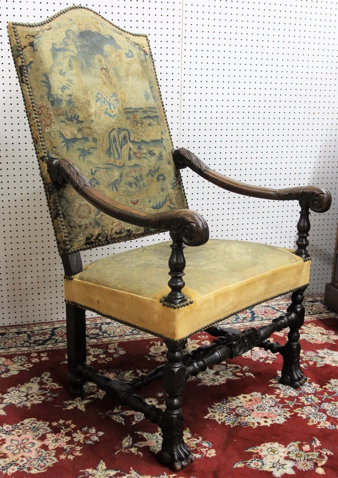 Antiguo Napoleón Francés Primer Abierto Fauteuil Brazo Silla Garra Pies Circa 1810 Foto 2 de 4