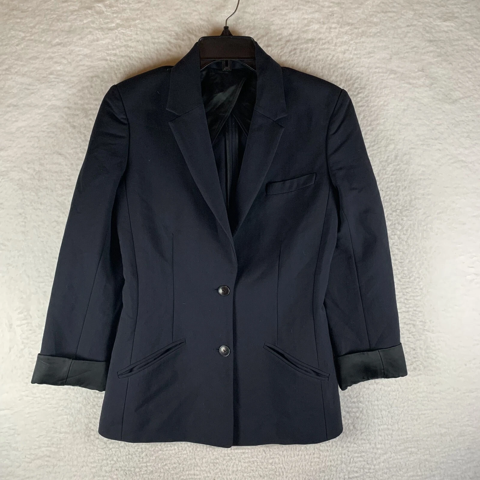 Giacca blazer Alexander Wang donna 4 blu foderato intaglio risvolto monopetto