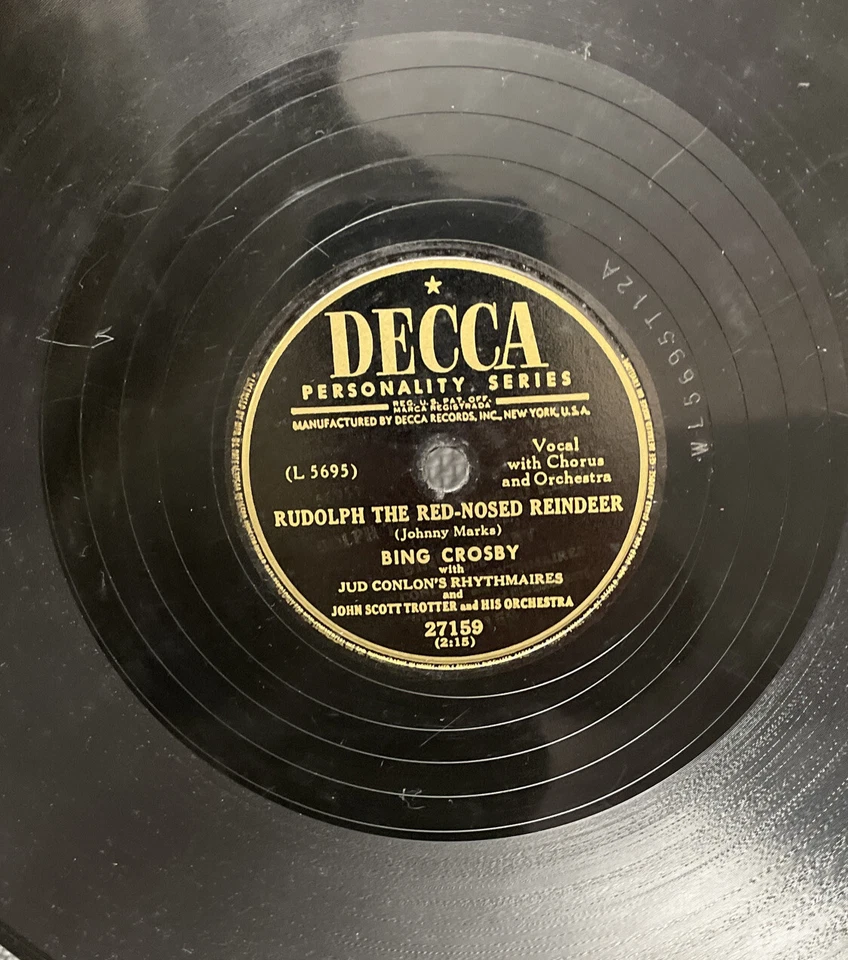 BING CROSBY RUDOLPH THE RED NOSED REINDEER/THE TEDDY BEAR'S PICNIC DECCA 78 F-54 - Image 2 of 4