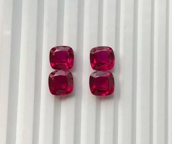 22.60 Cts Lab Created Pink Ruby Faceted 10x10x6 MM pink ruby Loose Gemstone - Image 3 of 4