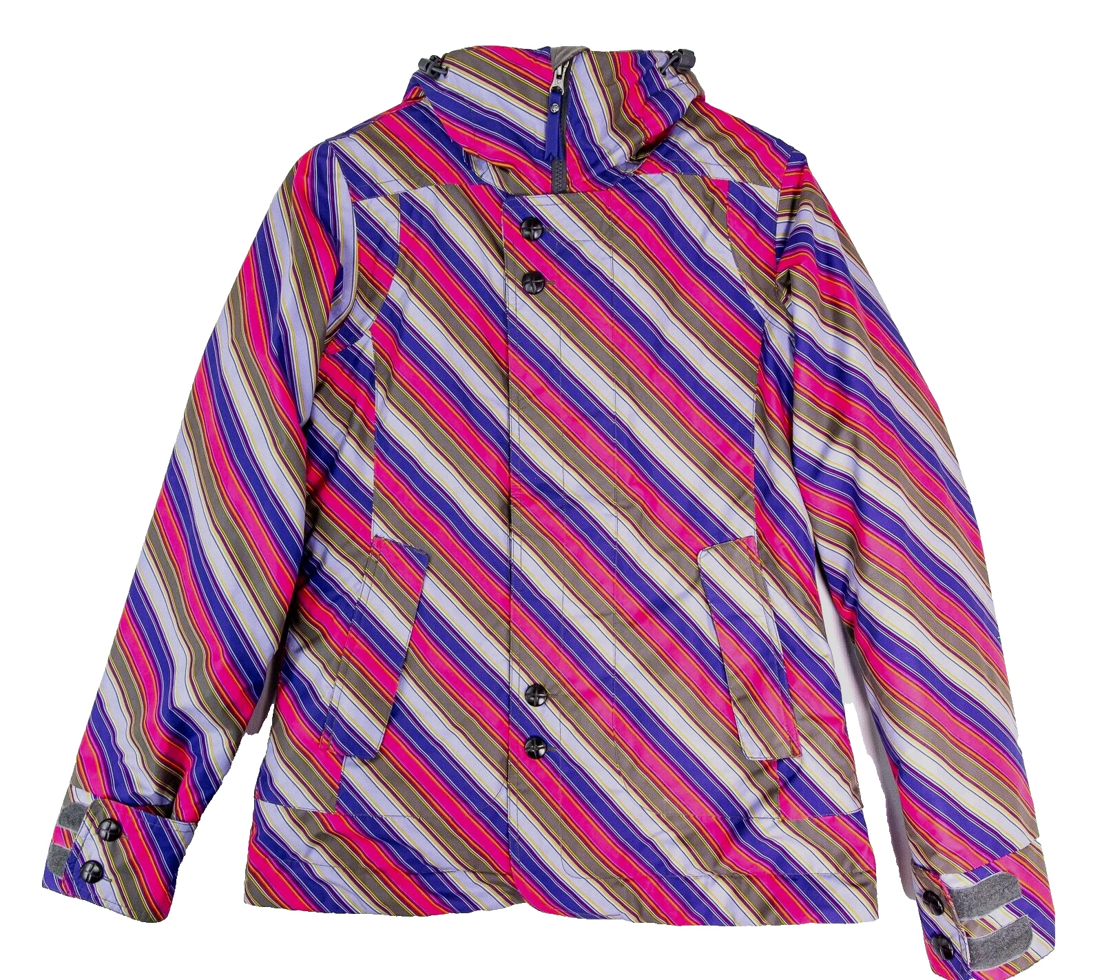 burton striped ice cream dryride hooded snowboard ski jacket