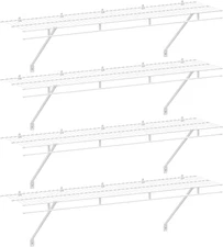 Closet Shelves Wall Mounted 4-Pack, 4 ft x 12in White Wire Shelving