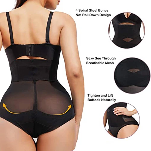 Cross Compression Women High Waist Panties Abs Shaping Briefs Belly Body Shaper - Picture 5 of 19