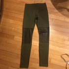 BDG Urban Outfitters Black Army Green Faux Leather Panel Leggings medium — photo 2