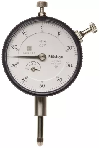 Dial Indicator, 0.375" Stem Dia., 2.244" Dial Dia., 0-100 Reading, 0-0.5" Range
