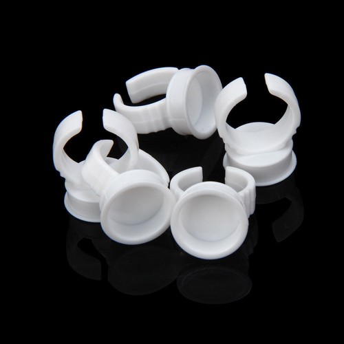 300 White Microblading Pigment Glue Rings Ink Holder For Semi Permanent Makeup - Picture 4 of 9