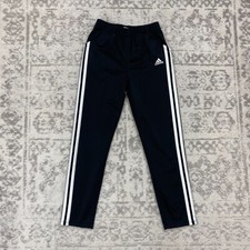Adidas Warm Up Pants Tricot 3 Stripe Unisex Track Black Pants Size Small 7/8