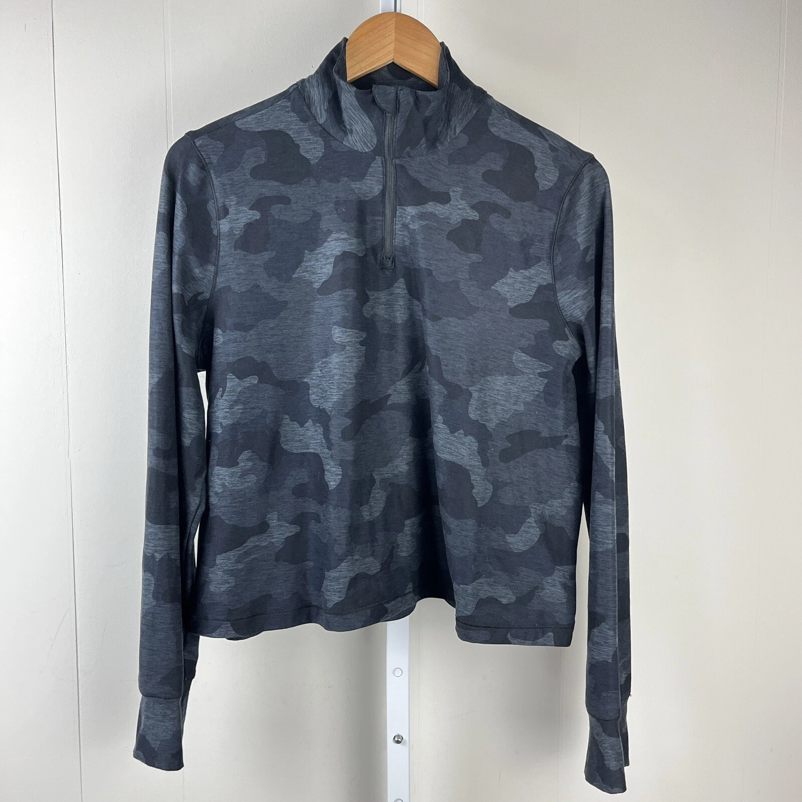 yogalicious camo 1/4 zip pullover athletic shirt