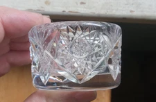 1890s AMERICAN BRILLIANT CUT GLASS OPEN SALT DIP CUT STAR ROSETTE PATTERN