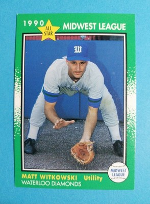 1990 Grand Slam Midwest League Matt Witkowski RC All-Stars #52 Waterloo Diamonds