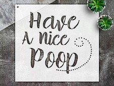 Stencil Funny Bathroom Decor - Reusable Mylar, DIY Template - StencilAir