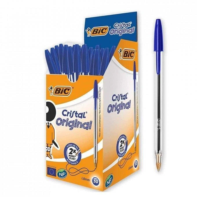 BIC Cristal - Set 12 Penne A Sfera Punta Fine (0,8 Mm) - Colore Inchiostro Rosso, Corpo Trasparente - 4
