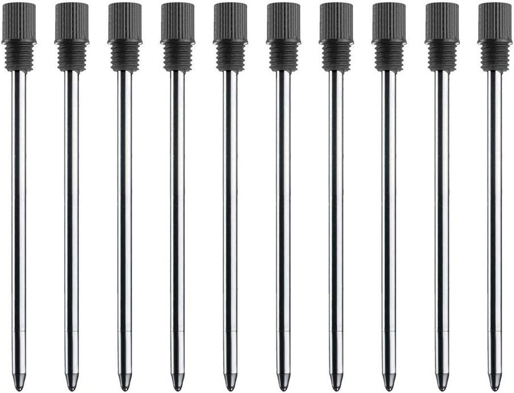 Black Ink Refills (10 Pcs), Replaceable Pen Refills, 2.75 inch (70 mm) Ballpoint