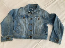 Cat Jack Unisex Denim Jacket Blue Jean Classic Button Front Size 4/5