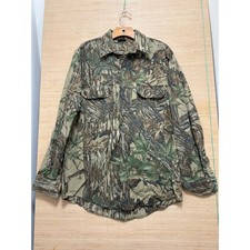 VTG Spartan Camouflage Long Sleeve Button Up Shirt Men's M Made in USA