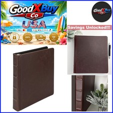Elegant Vintage Leather 3 Ring Binder Holds 2...