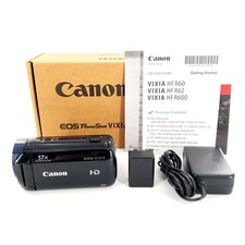 Canon VIXIA HF R600 HD Camcorder 57x Zoom w/ Battery Charger Box Manual Tested