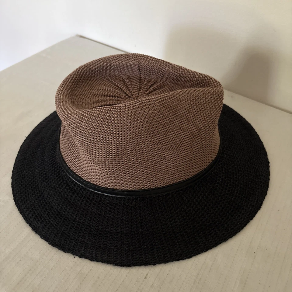 Wallaroo Hat Co Mujer Monroe Tostado Negro Fedora Sombrero Sol Playa UPF50 Foto 3 de 4