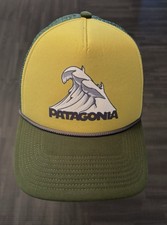 Patagonia Snow Surf Interstate Green Trucker Hat with Artwork by Adam Haynes OS